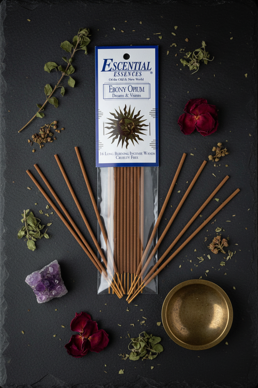 Ebony Opium Dreams and Visions Incense Sticks by Escential Essences, 16 Count Pack, alternate view