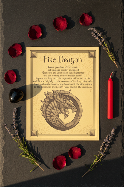 Fire Dragon Poster, 8.5" x 11", alternate view