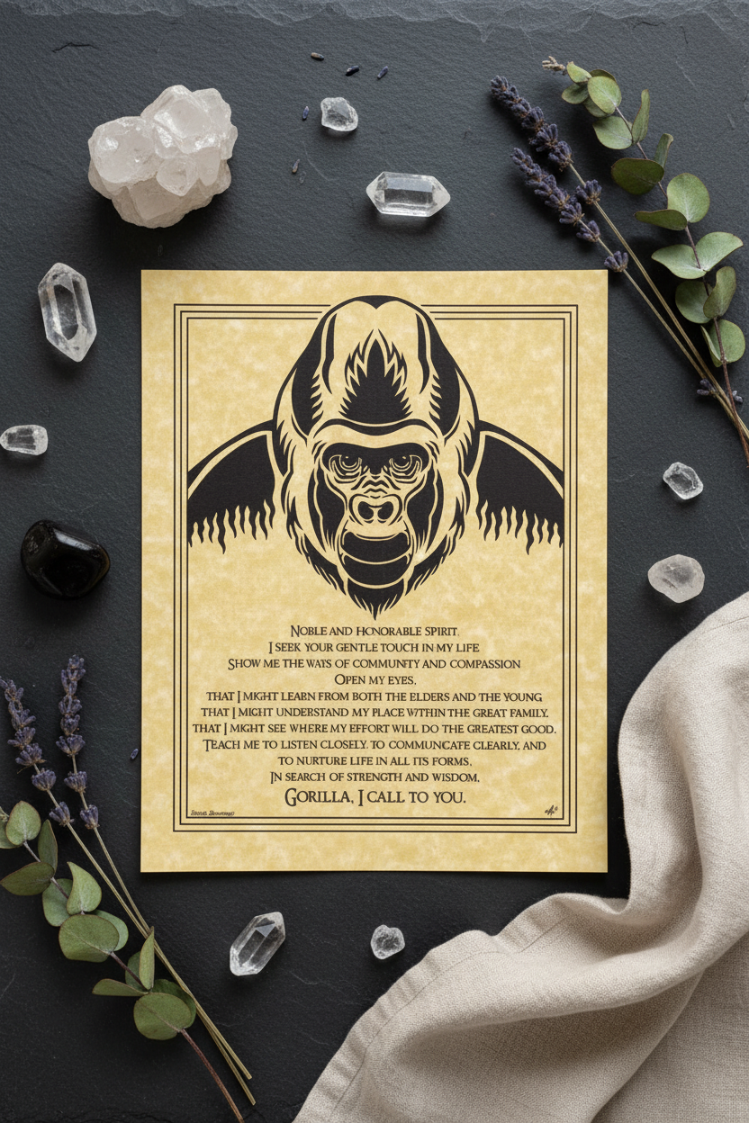 Gorilla Prayer Poster, 8.5" x 11", alternate view