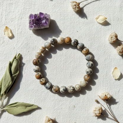 Dendritic Opal Bracelet, 8mm, additional view