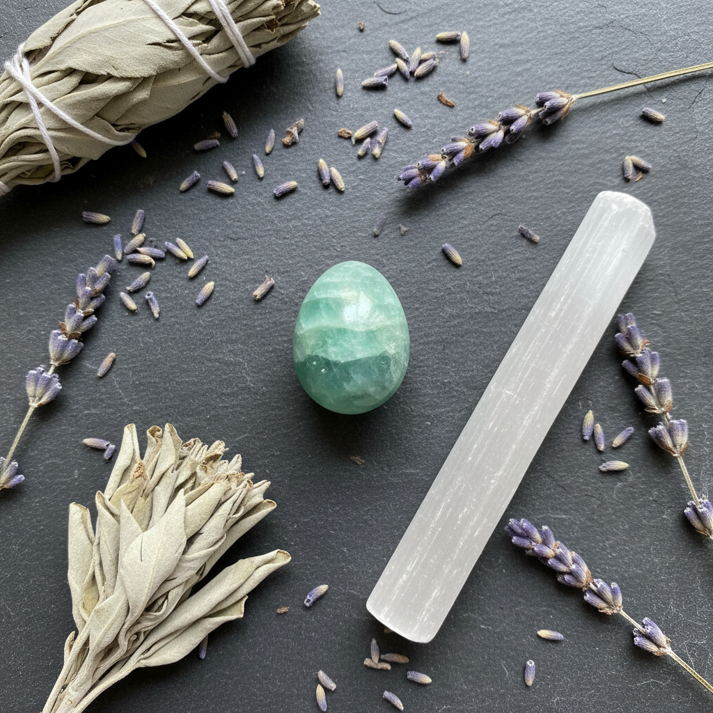 Fluorite Crystal Egg, 1.7", alternate view