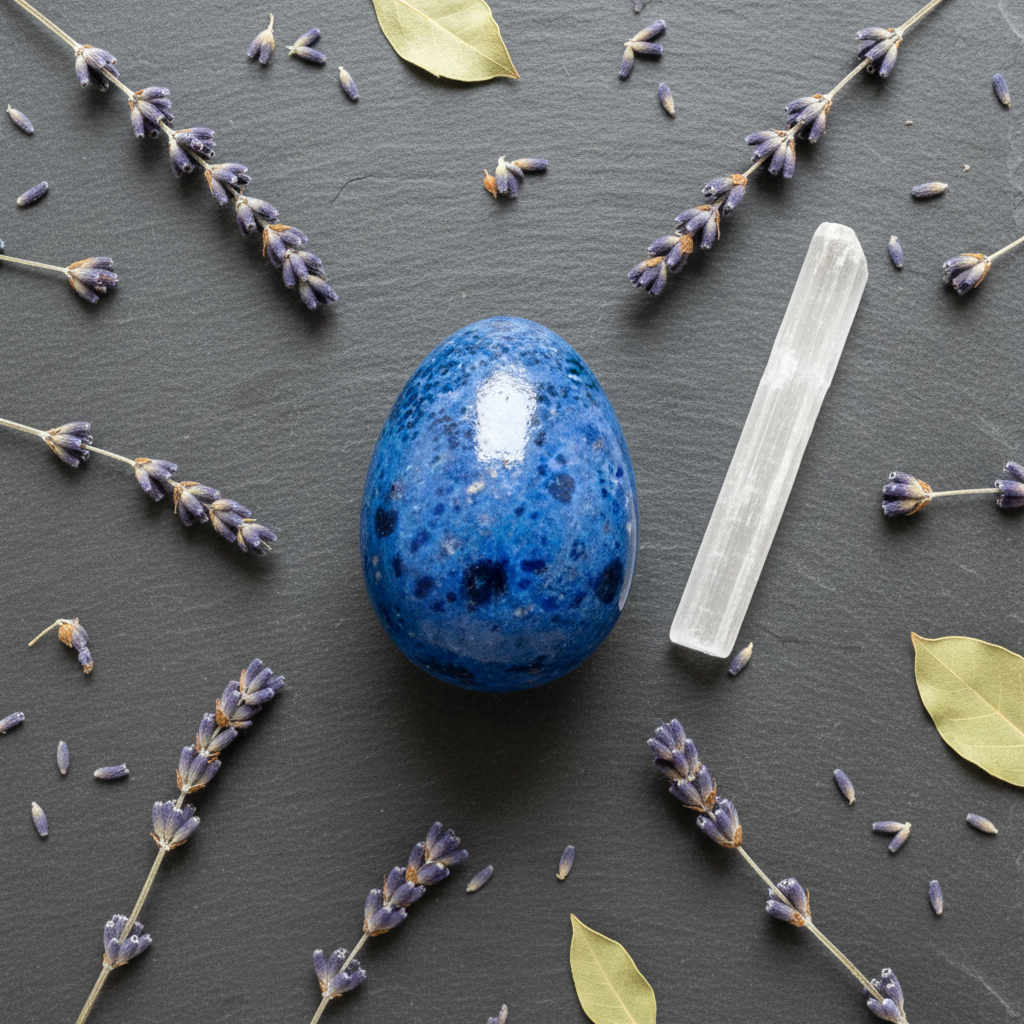 Dumortierite Egg, 2 Inches, alternate view