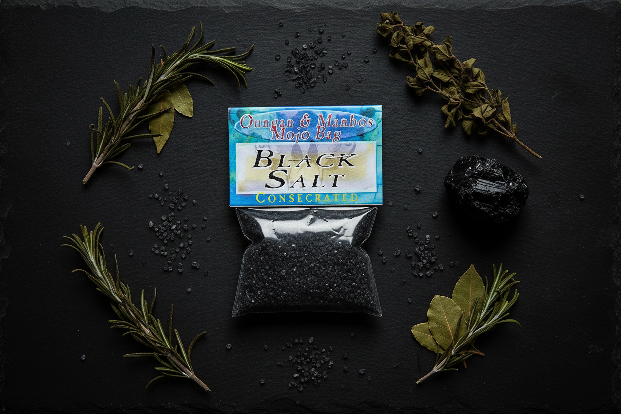 Consecrated Black Salt for Rituals, alternate view