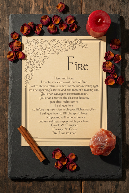 Fire Invocation Poster by AzureGreen, 8.5 x 11 Inches, alternate view