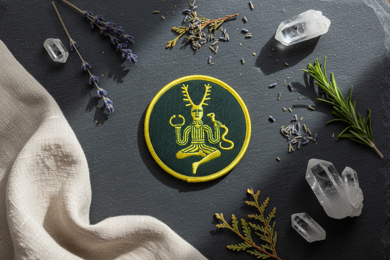 Cernunnos Sew-On Patch, 3 Inch, detail view