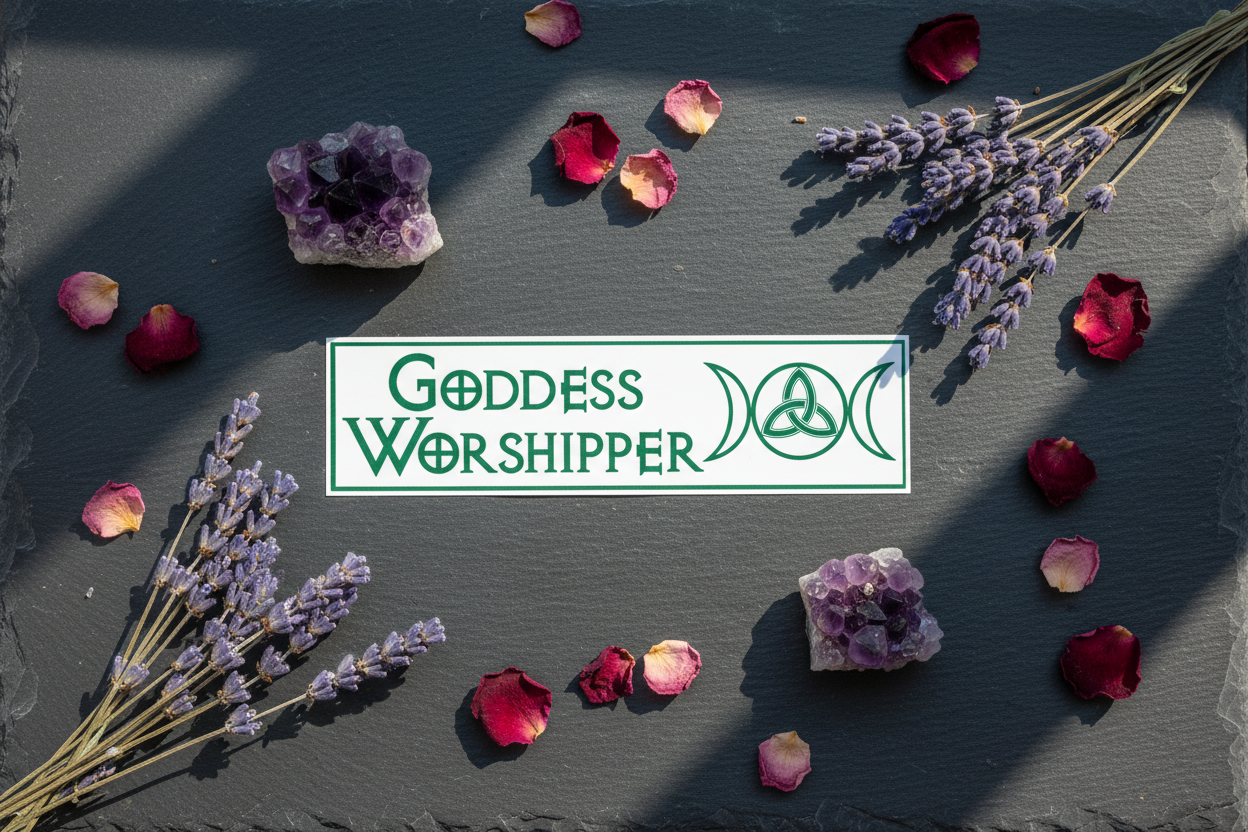 Goddess Worshipper Bumper Sticker, alternate view
