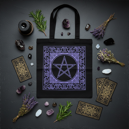 Celtic Pentacle Cotton Tote Bag, 18 x 18 Inches, alternate view