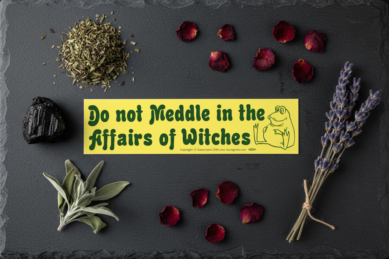 Do Not Meddle in the Affairs of Witches Bumper Sticker, alternate view