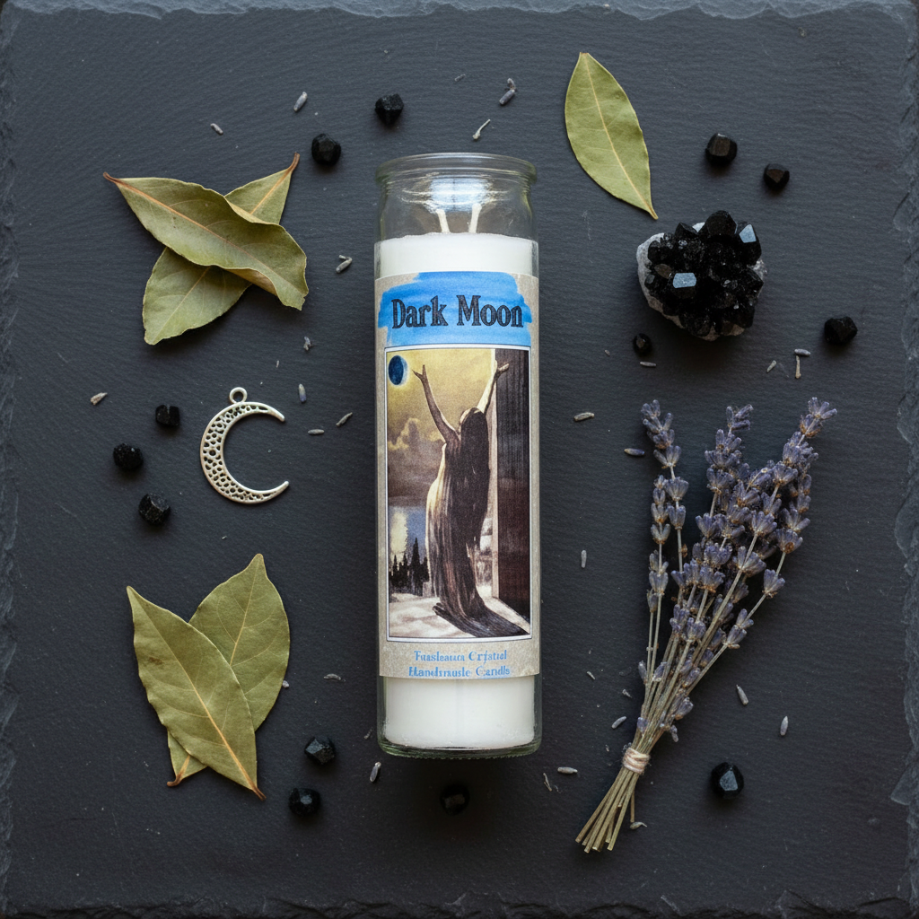 Dark Moon aromatic jar candle, detail view