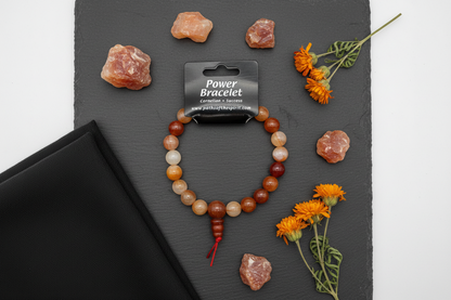 Carnelian Power Bracelet for Success by Paths Of The Spirit, shown in use
