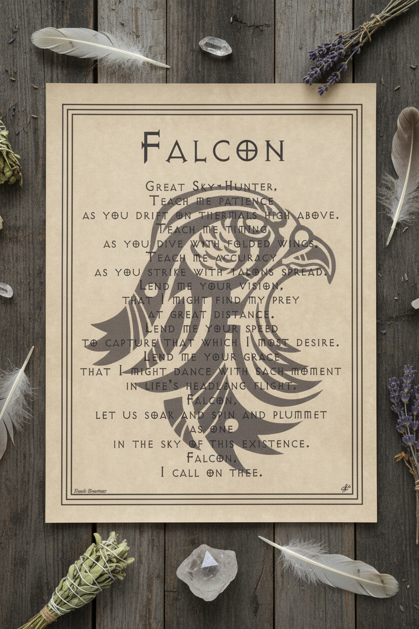 Falcon Prayer Poster, 8.5" x 11", alternate view
