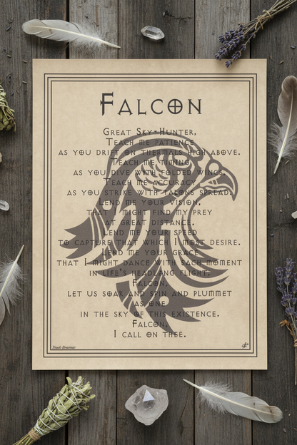 Falcon Prayer Poster, 8.5" x 11", alternate view