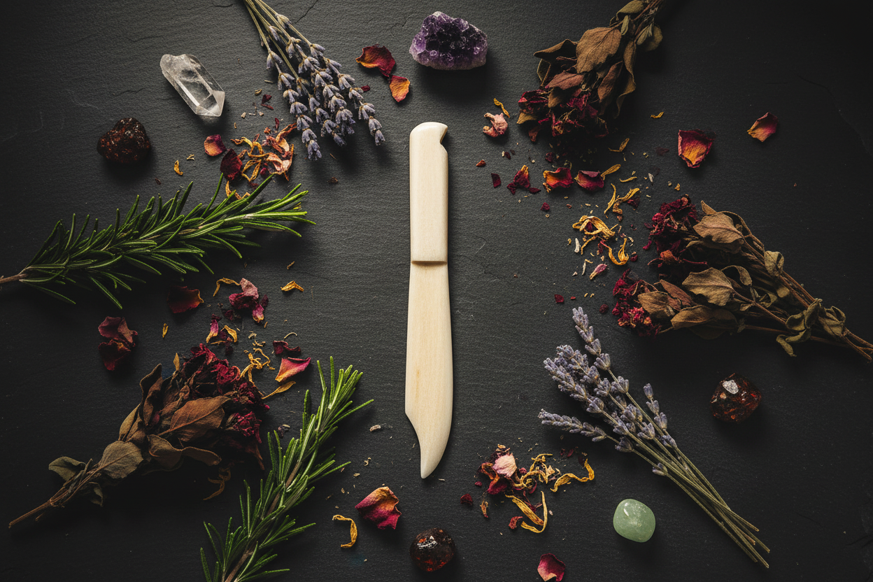 Buffalo Bone Athame, 9 Inches, alternate view