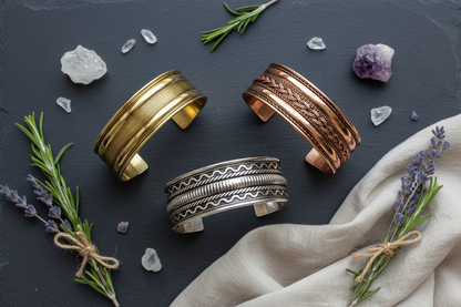 Assorted Celtic Two-Tone Bracelet, 1 Inch Wide, shown in use