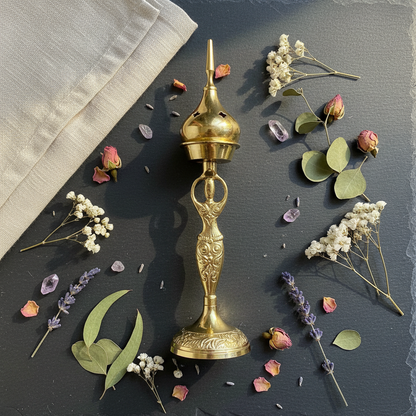 Goddess Brass Incense Burner, 9 Inches, alternate view