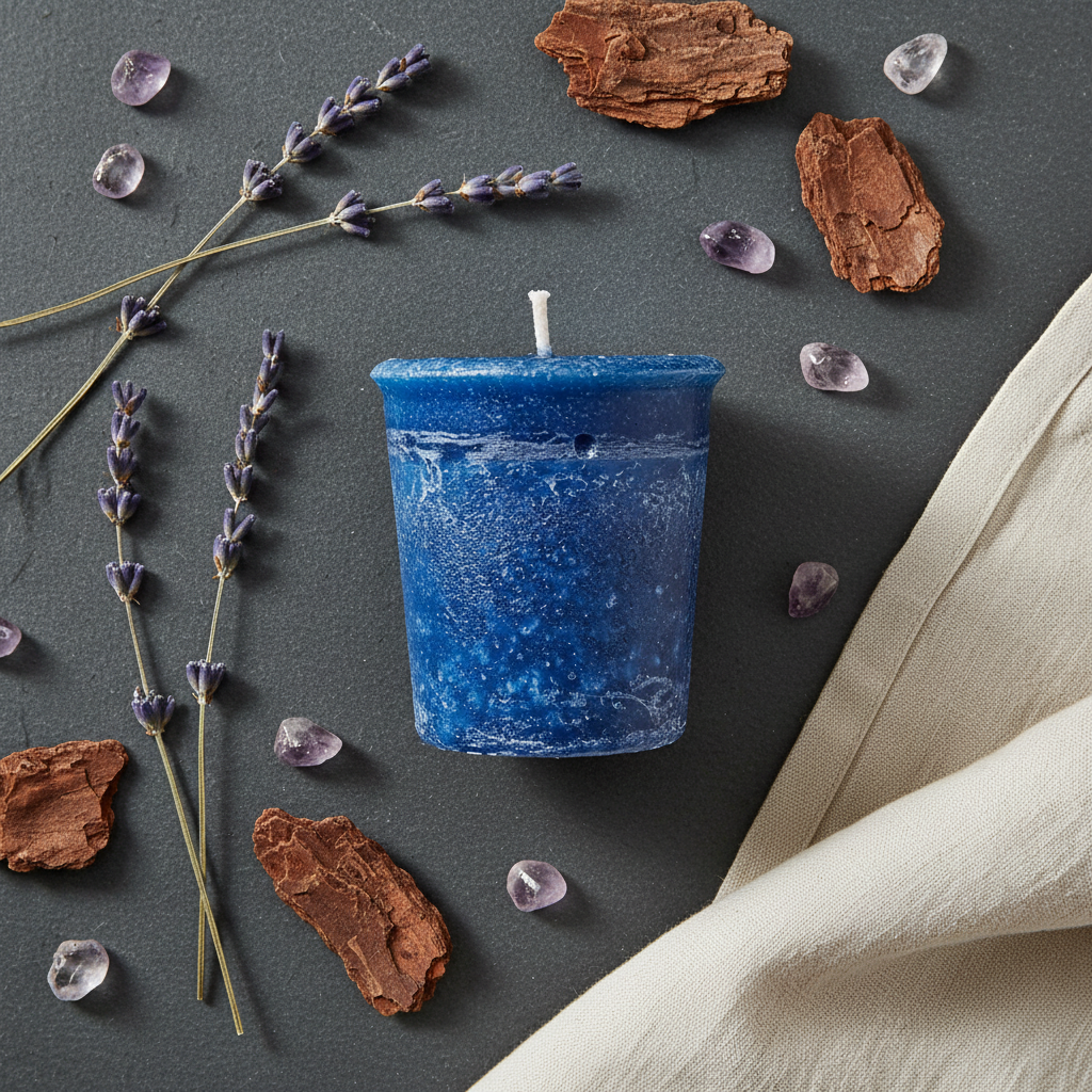 Gratitude Herbal votive - Midnight Blue, alternate view