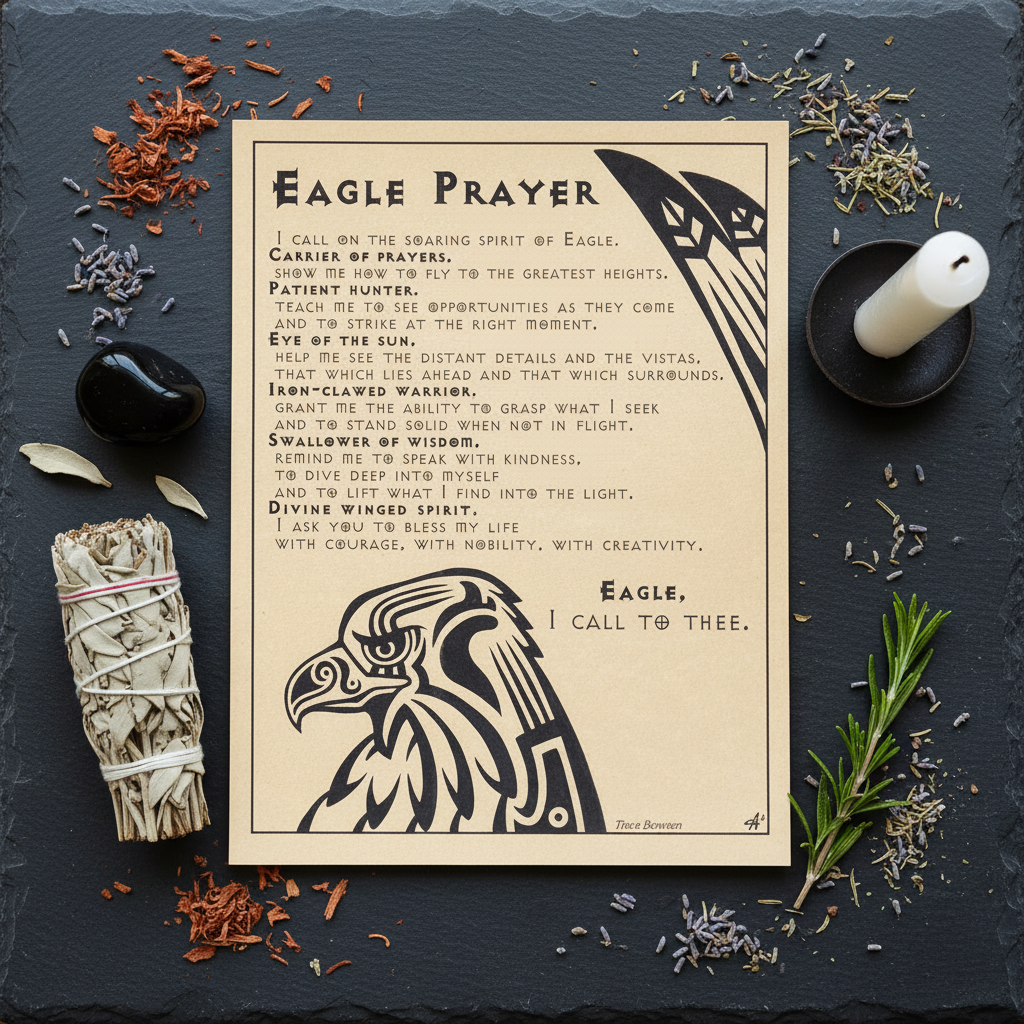 Eagle Prayer Poster, 8.5" x 11", alternate view