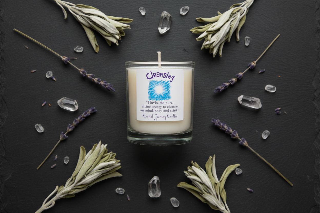 Cleansing soy votive candle, alternate view