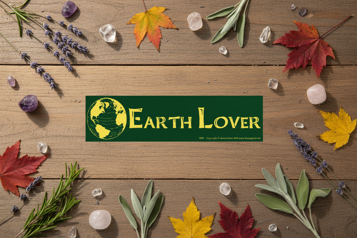 Earth Lover Bumper Sticker, detail view