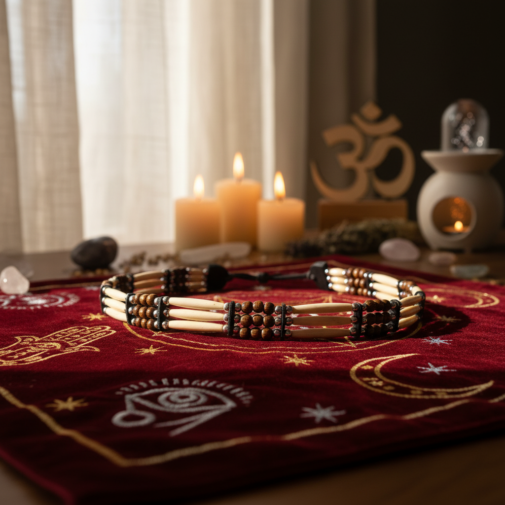You will be generating high-quality product photos for an online stores product page. The product images should closely match the original products.
      Here is the prompt (IMPORTANT!): """A conceptual artistic scene featuring the choker subtly integrate