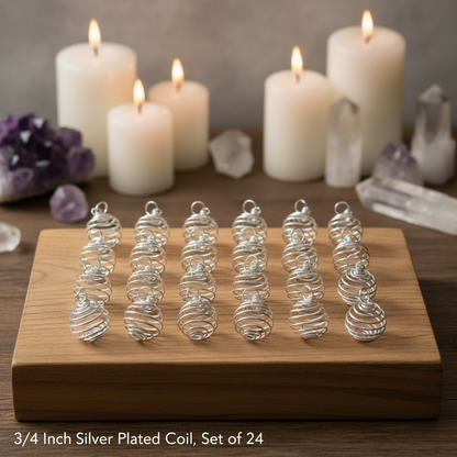 You will be generating high-quality product photos for an online stores product page. The product images should closely match the original products.
      Here is the prompt (IMPORTANT!): """A professional product shot of the set of 24 silver-plated coils 