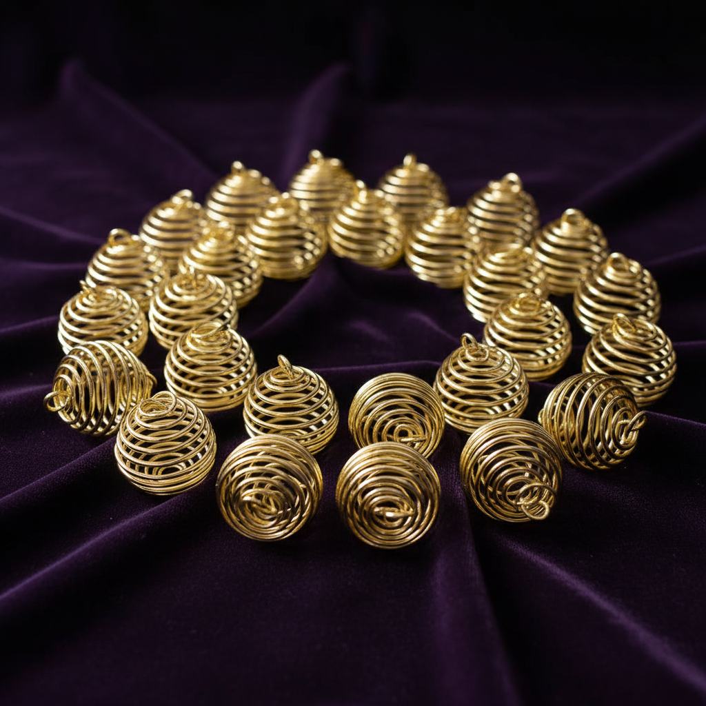 You will be generating high-quality product photos for an online stores product page. The product images should closely match the original products.
      Here is the prompt (IMPORTANT!): """A sophisticated product shot of the 1' Gold Plated Coil Crystal C