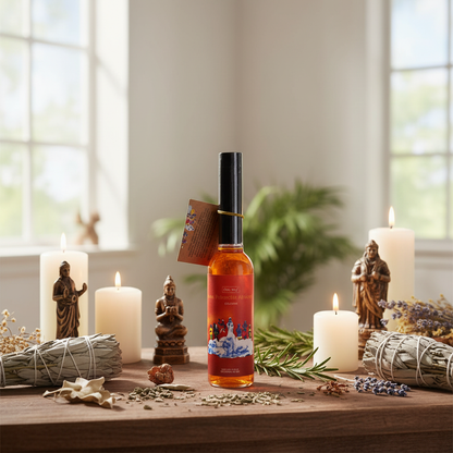 You will be generating high-quality product photos for an online stores product page. The product images should closely match the original products.
      Here is the prompt (IMPORTANT!): """A serene, natural-lifestyle scene featuring the '7 African Powers