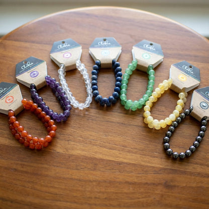 You will be generating high-quality product photos for an online stores product page. The product images should closely match the original products.
      Here is the prompt (IMPORTANT!): """A high-resolution, photorealistic close-up of the 7 Chakra Gemsto