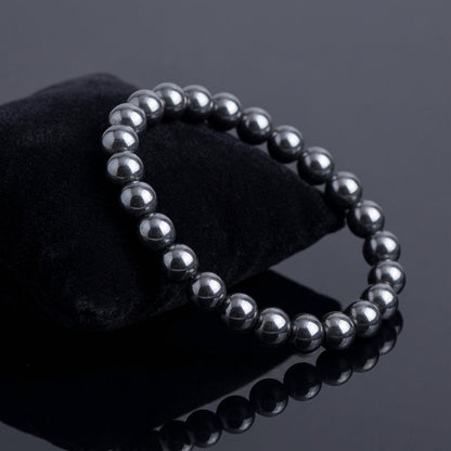 You will be generating high-quality product photos for an online stores product page. The product images should closely match the original products.
      Here is the prompt (IMPORTANT!): """A highly detailed, photorealistic image of the 8mm Hematite Gemst