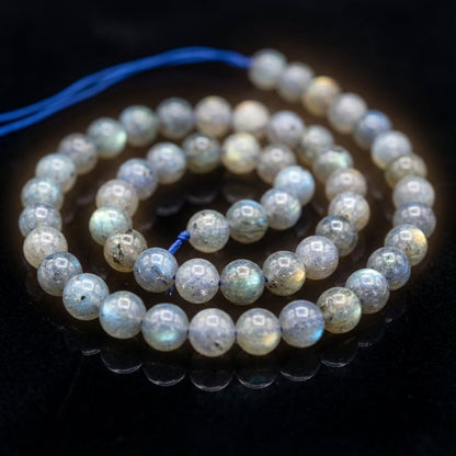 You will be generating high-quality product photos for an online stores product page. The product images should closely match the original products.
      Here is the prompt (IMPORTANT!): """A close-up, highly detailed shot of the 8mm Labradorite Beads Str