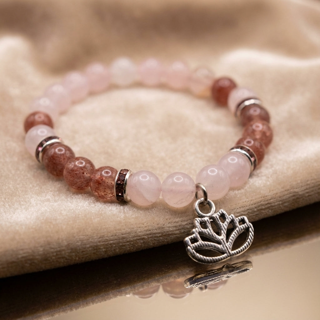 You will be generating high-quality product photos for an online stores product page. The product images should closely match the original products.
      Here is the prompt (IMPORTANT!): """Capture a close-up, photorealistic shot of the '8mm Rose Quartz S