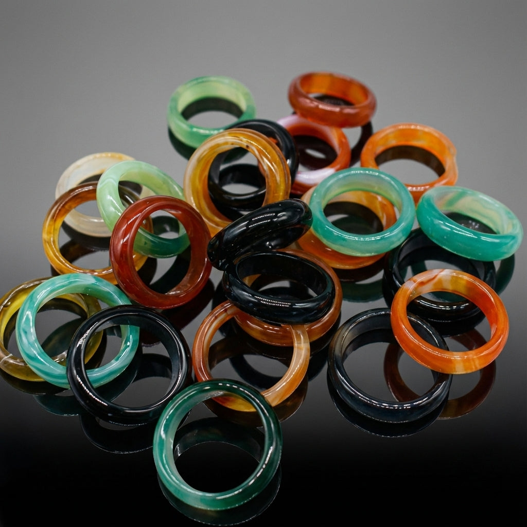 You will be generating high-quality product photos for an online stores product page. The product images should closely match the original products.
      Here is the prompt (IMPORTANT!): """A highly detailed, photorealistic studio shot of the Agate Banded