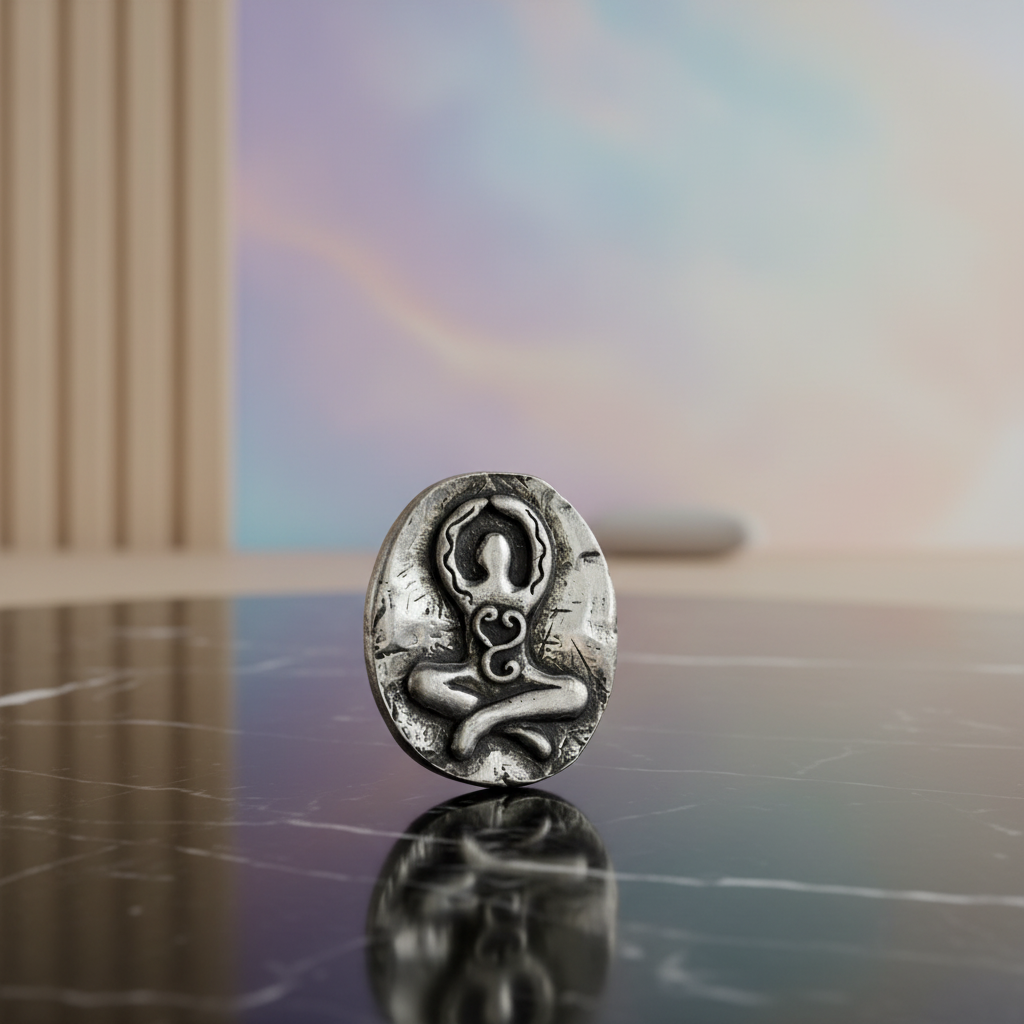Goddess Pewter Pocket Stone, 1" x 5/8"