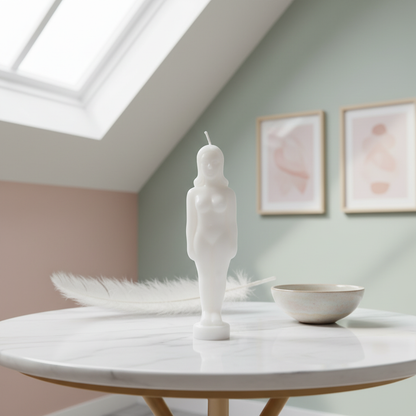 White Woman Candle, 6 3/4"