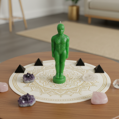 Green Man Shaped Candle, 6 3/4"