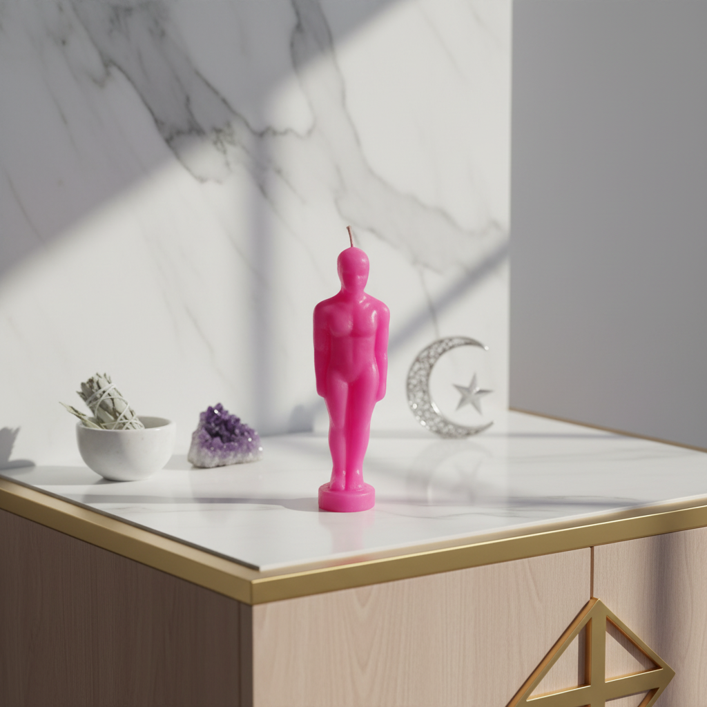 Pink Man Candle, 6 3/4" Inches