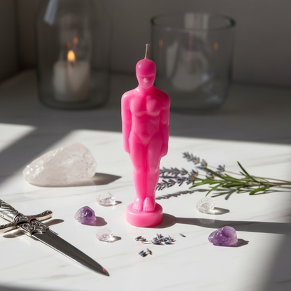 Pink Man Candle, 6 3/4" Inches