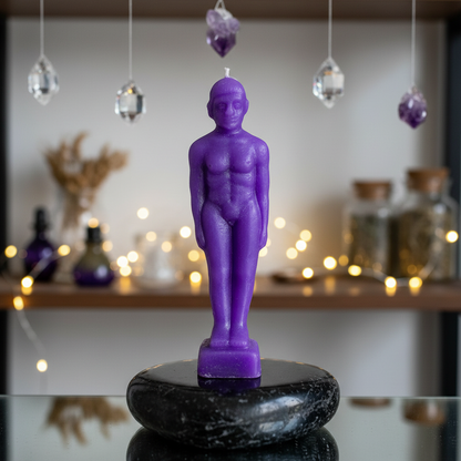 Purple Man Candle, 6 3/4"