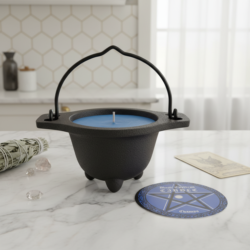Nag Champa Candle in Cast Iron Cauldron | 12-Hour Burn
