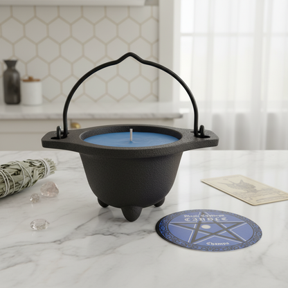 Nag Champa Candle in Cast Iron Cauldron | 12-Hour Burn