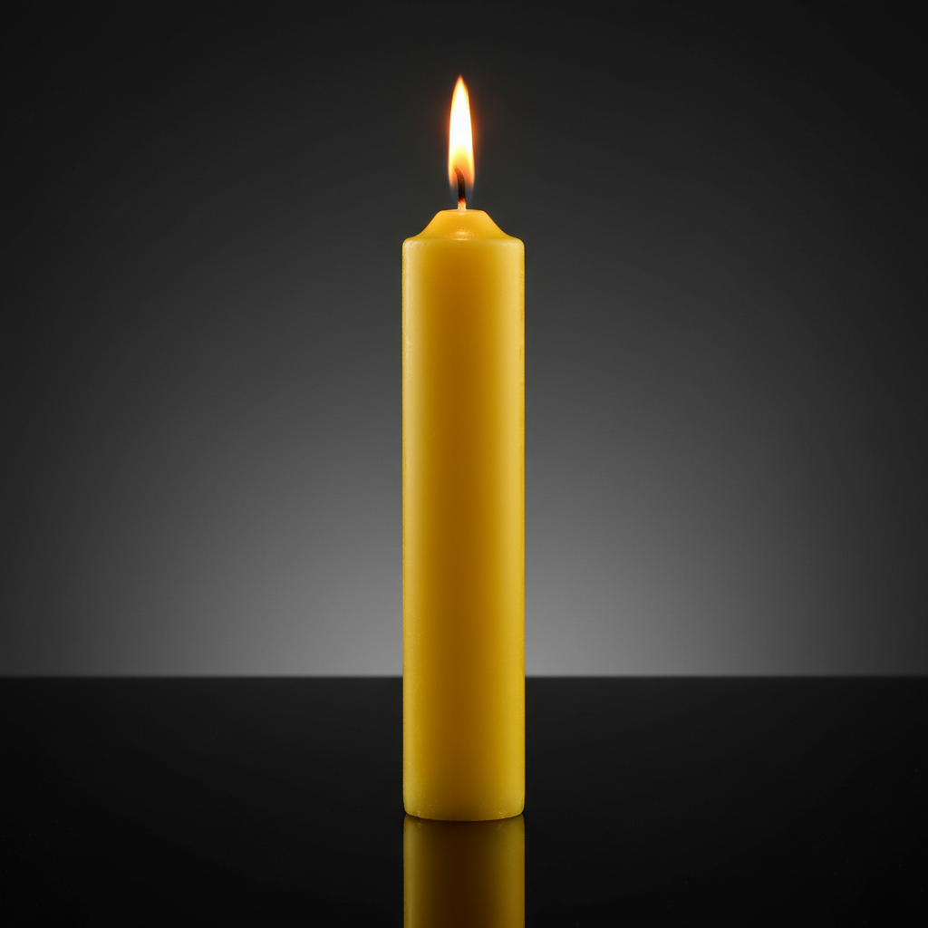 Yellow Pillar Candle, 9 Inches