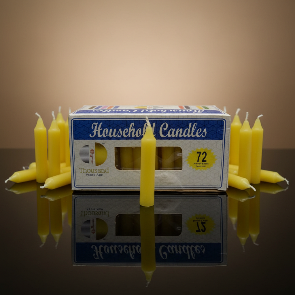 Yellow 4" Household Candles, Set of 72