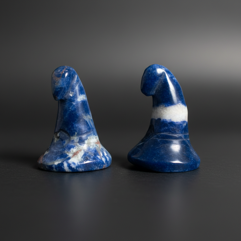 Witch's Hat Sodalite, Set of 2, 1 3/4 Inches
