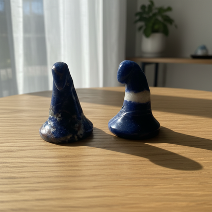 Witch's Hat Sodalite, Set of 2, 1 3/4 Inches