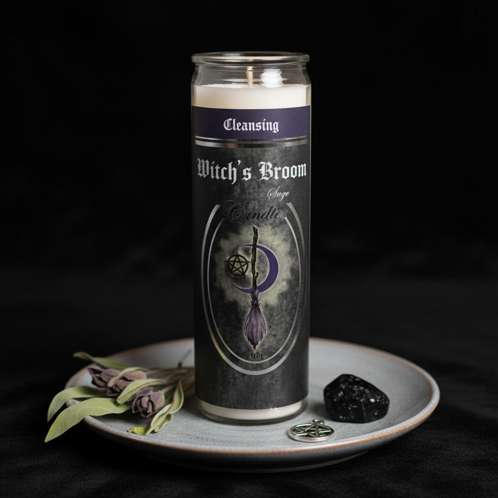 Witch's Broom (Sage) Jar Candle, 90 hr