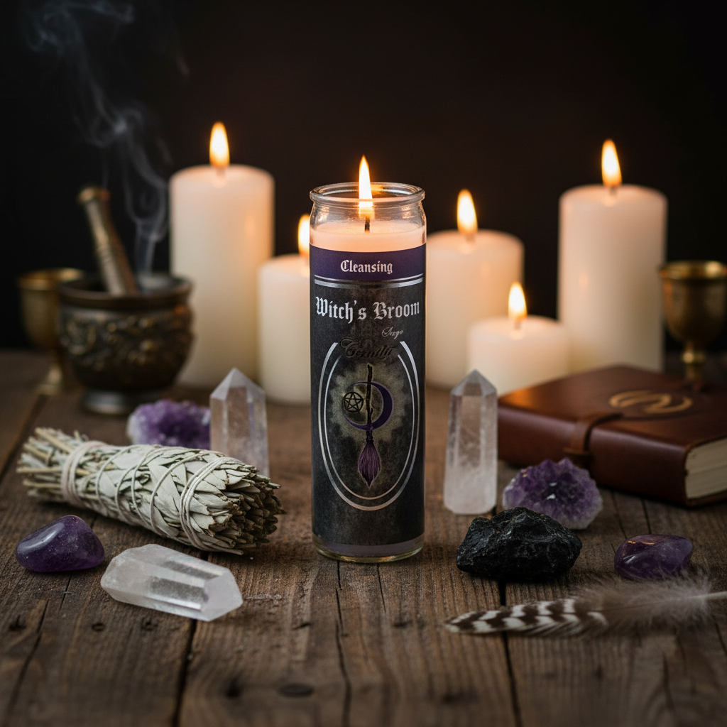 Witch's Broom (Sage) Jar Candle, 90 hr
