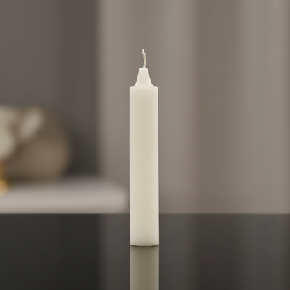 White Pillar Candle, 9" x 1.5"