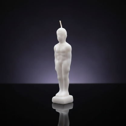 White Male Figure Candle, 6 3/4"