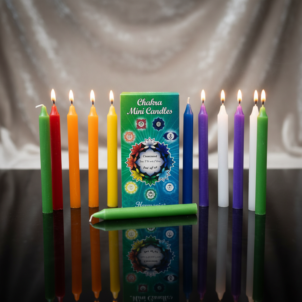 Chakra Chime Candles, Set of 20, 1/2 x 5