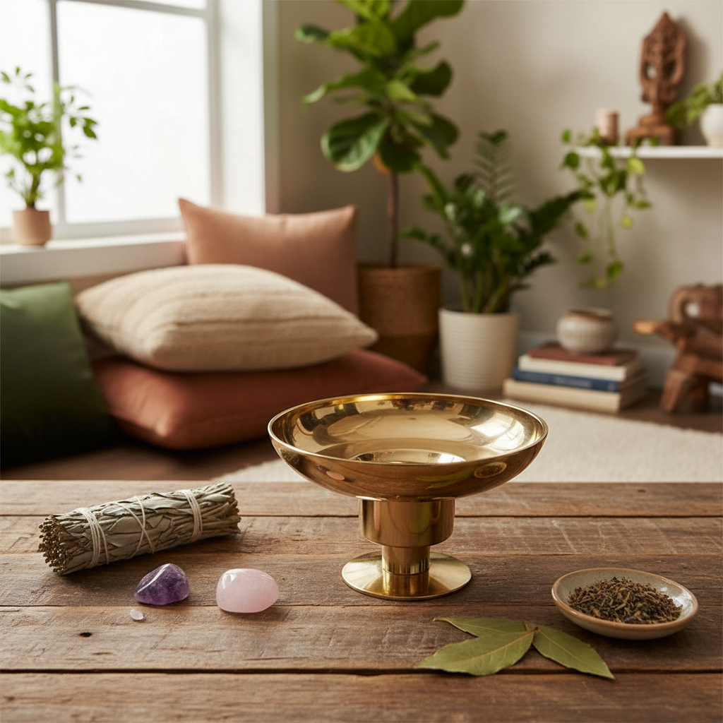 Brass Universal candle holder 4 1/4" dia